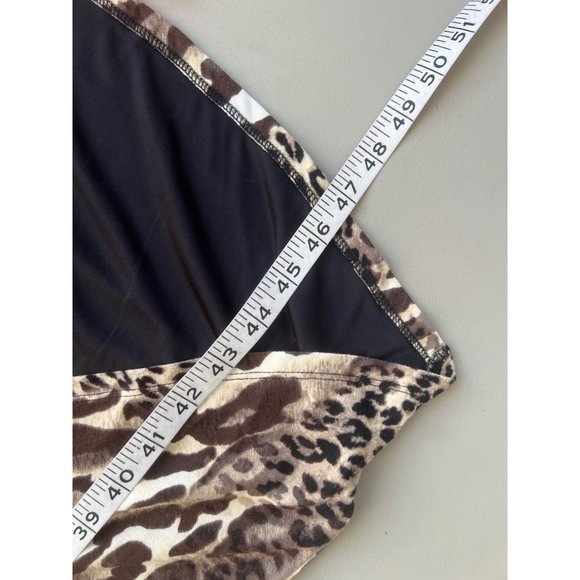 Chico's Black Label Leopard Print Wrap Dress Womens 4/6 Tan Rayon Blend - Picture 6 of 8